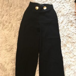 Zara High Waisted Flare Black Pants